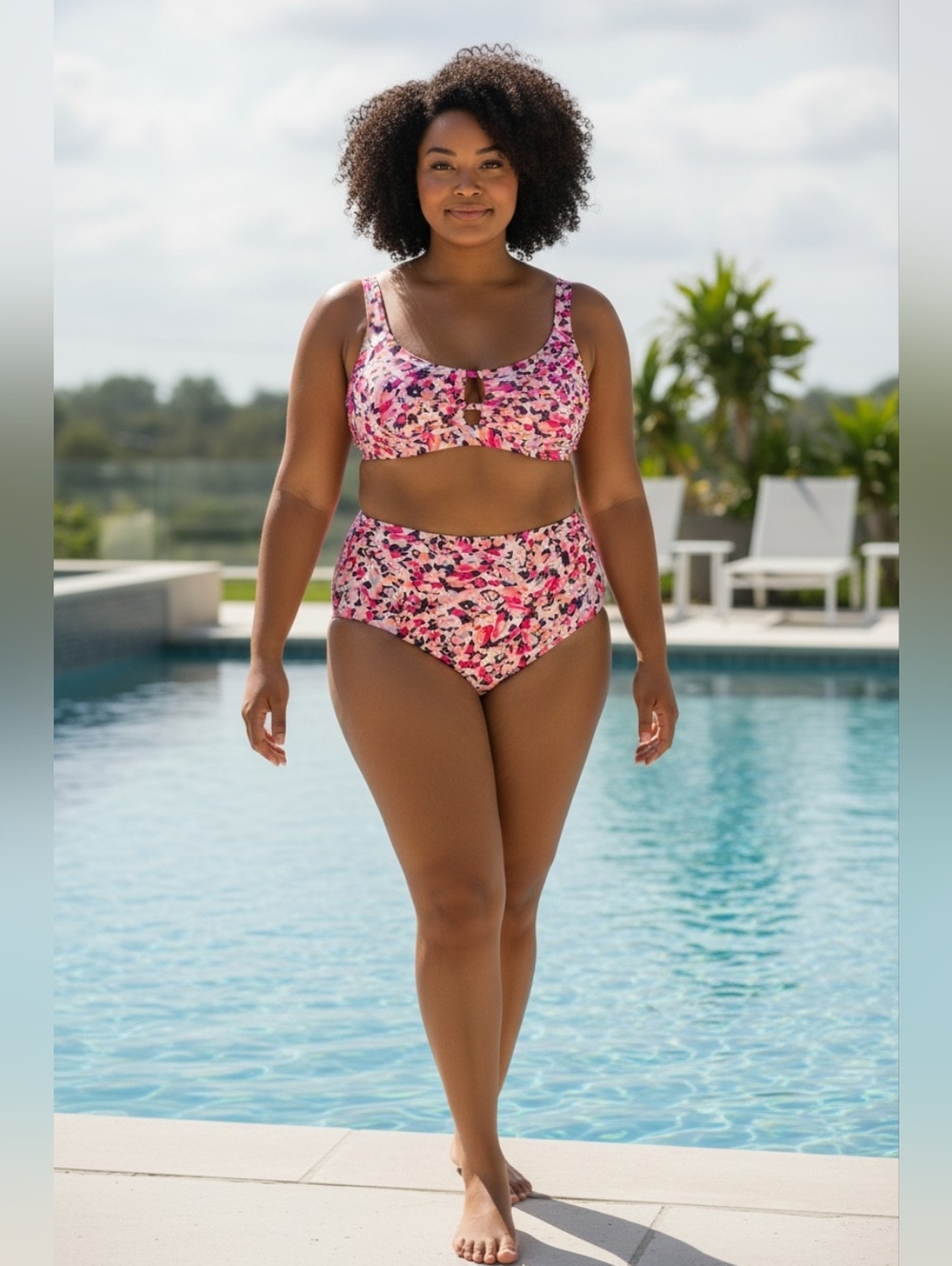 Hurley Multicolor Abstract Bikini Set Size 1X